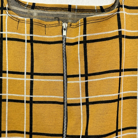 Plaid Yellow Mini Dress - Picture 3 of 3